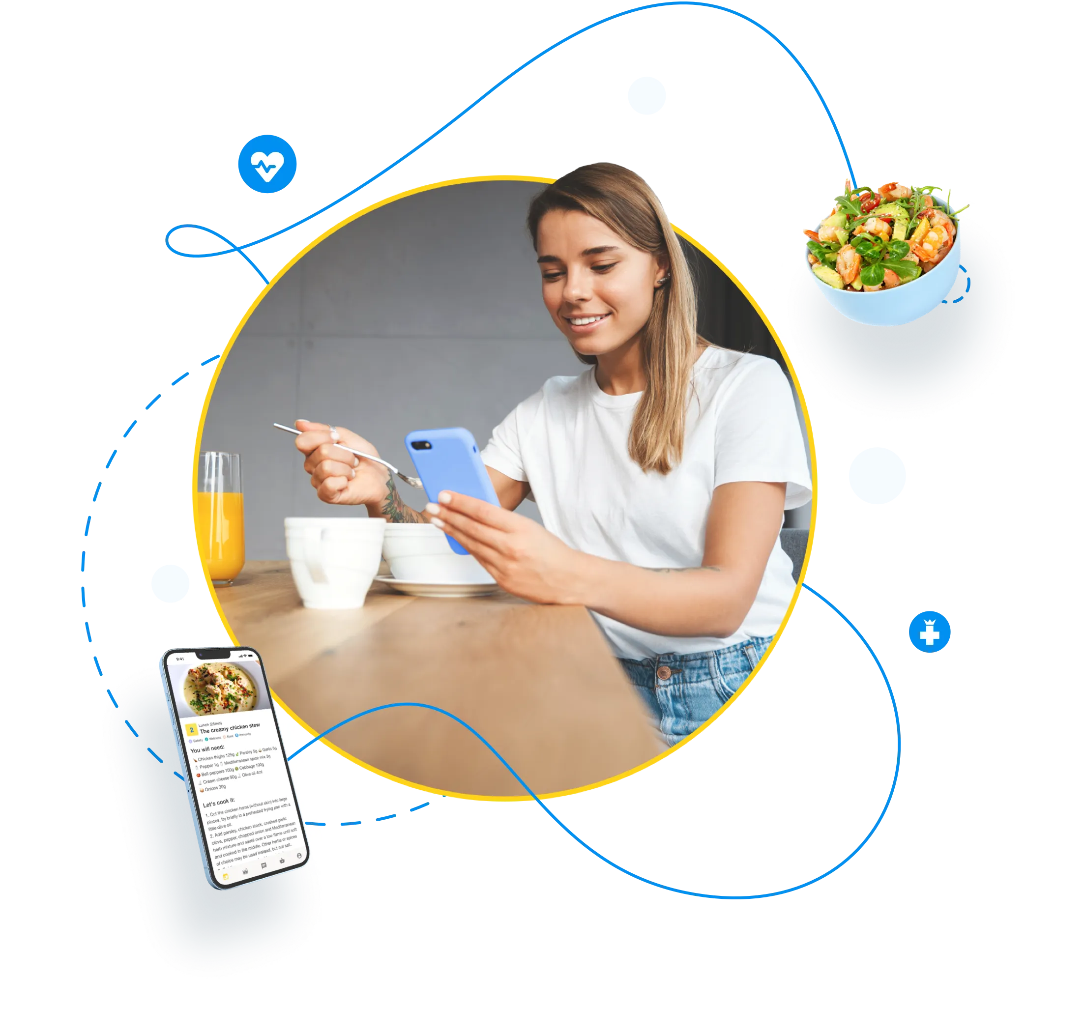 Girl eating healthy meal