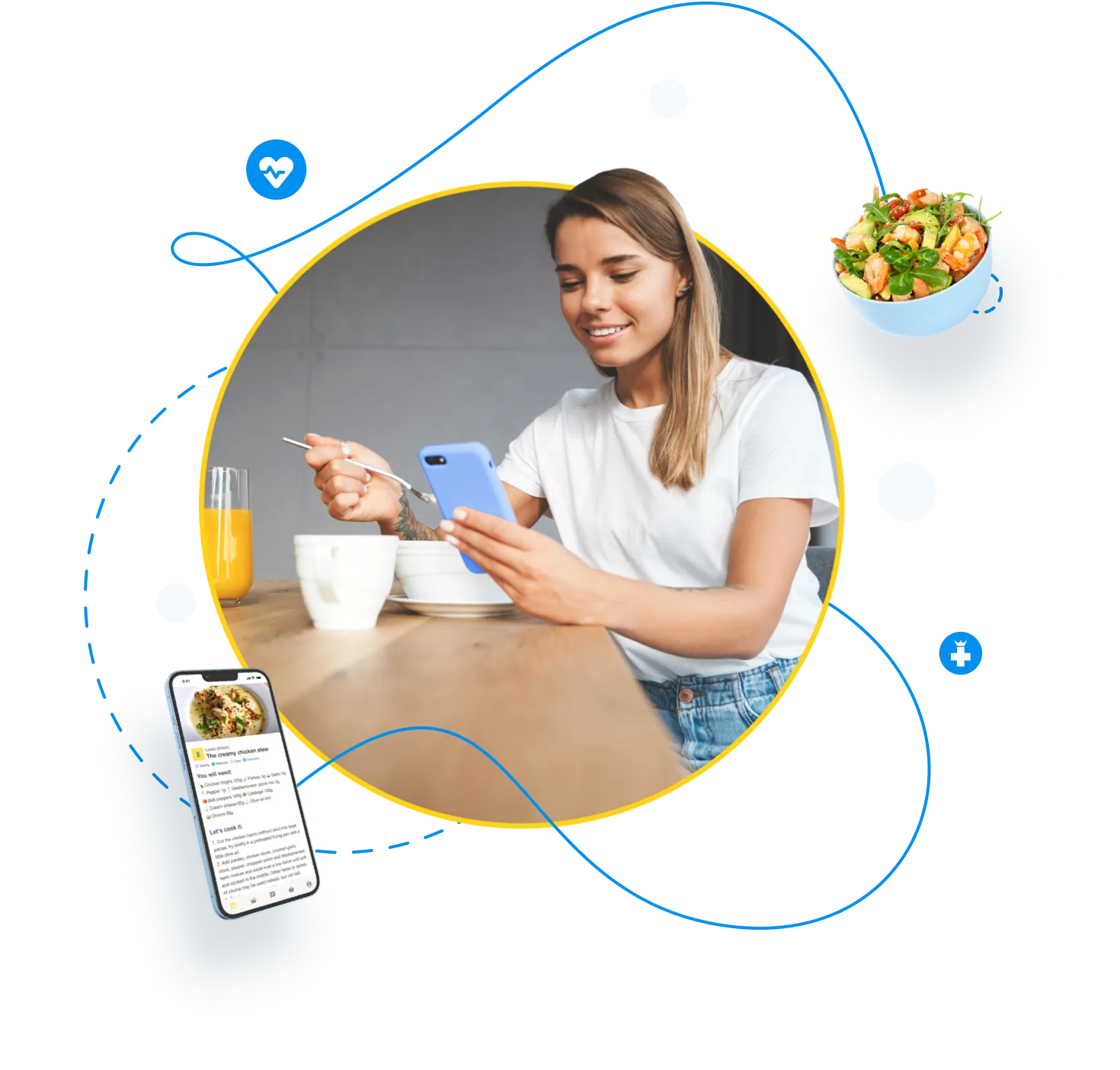 Girl eating healthy meal